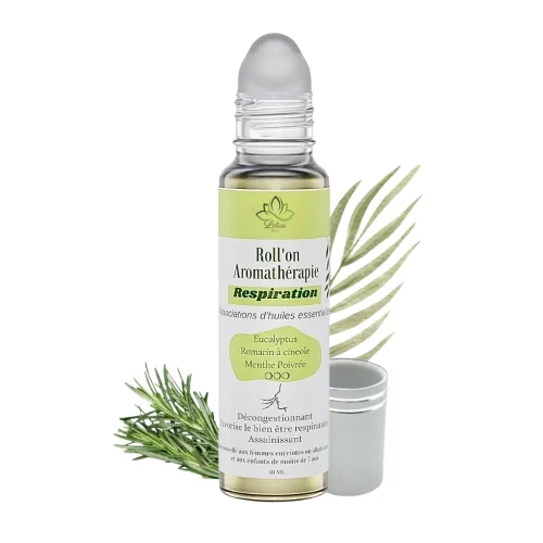 Flacon bille roll-on respiration Lotus Bio 10 ml