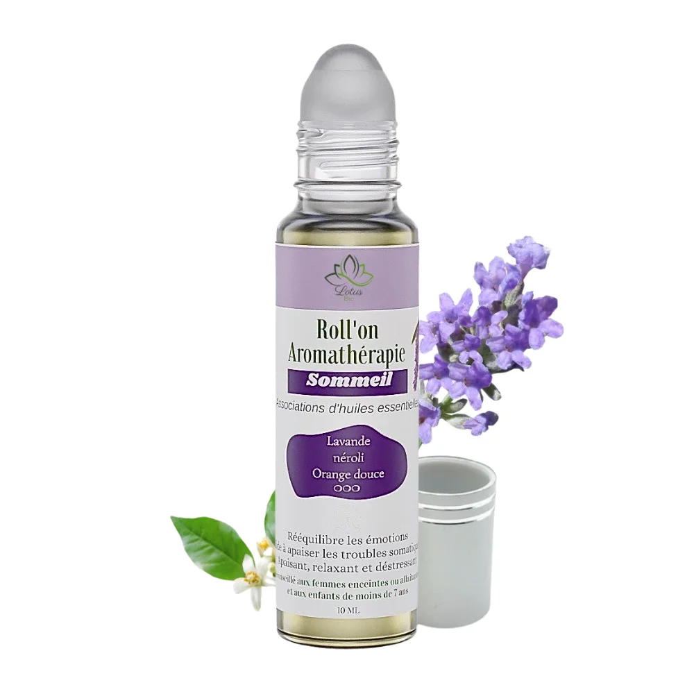 Roll on sommeil 10 ml Lotus Bio Petit flacon roll-on sommeil Lotus Bio 10 ml avec applicateur bille