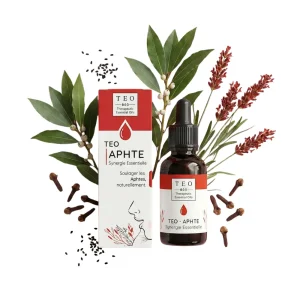 Flacon en verre 10 ml TEO-APHTE avec bouchon compte-gouttes