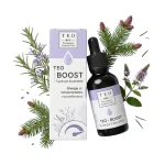 Flacon 10 ml TEO-BOOST en verre avec compte-gouttes et étiquette