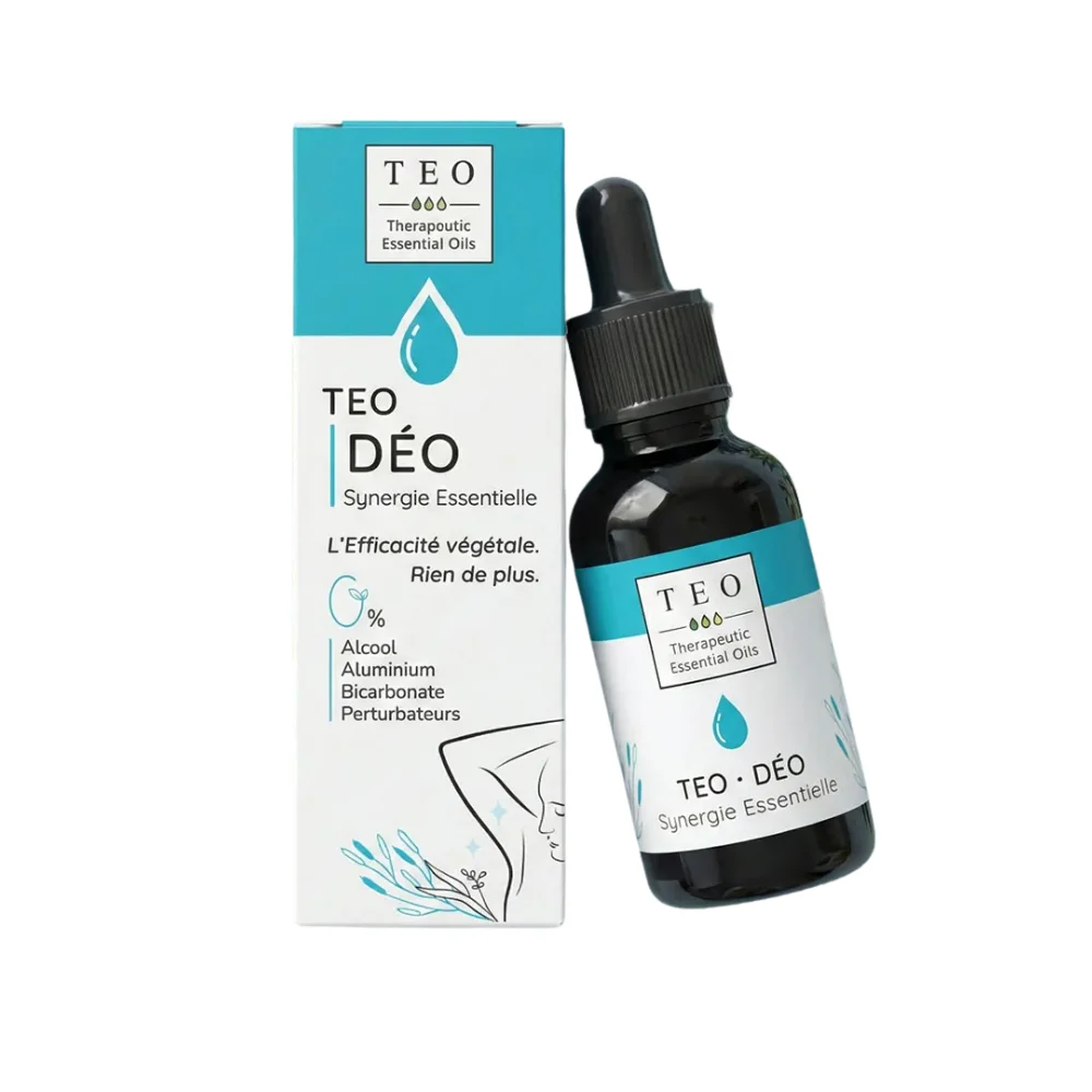 Flacon TEO-DEO10 ml en verre avec compte-gouttes et étiquette