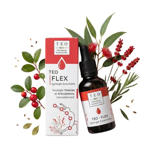 Flacon TEO-FLEX 10 ml avec étiquette et compte-gouttes en verre
