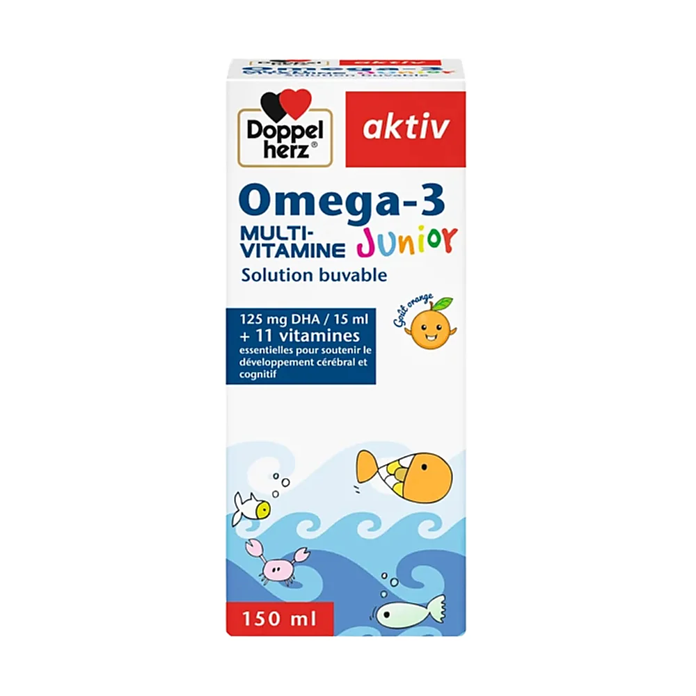 Aktiv Omega-3 Junior Multivitamine 150ml Doppelherz Flacon de Aktiv Omega-3 Junior multivitamine 150ml Doppelherz