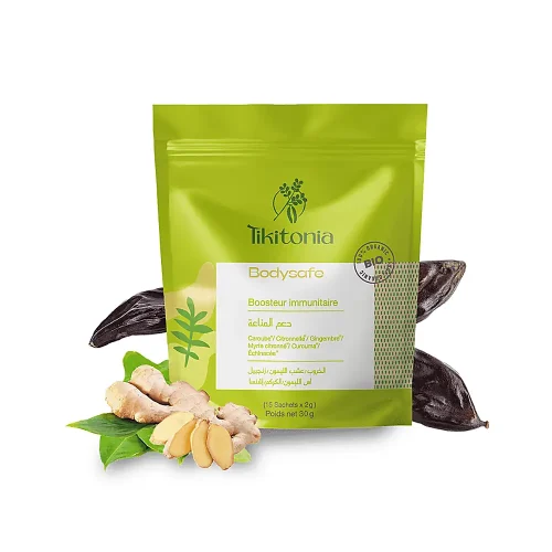 Boîte de sachets à infuser Boost Immunitaire avec étiquette Tikitonia