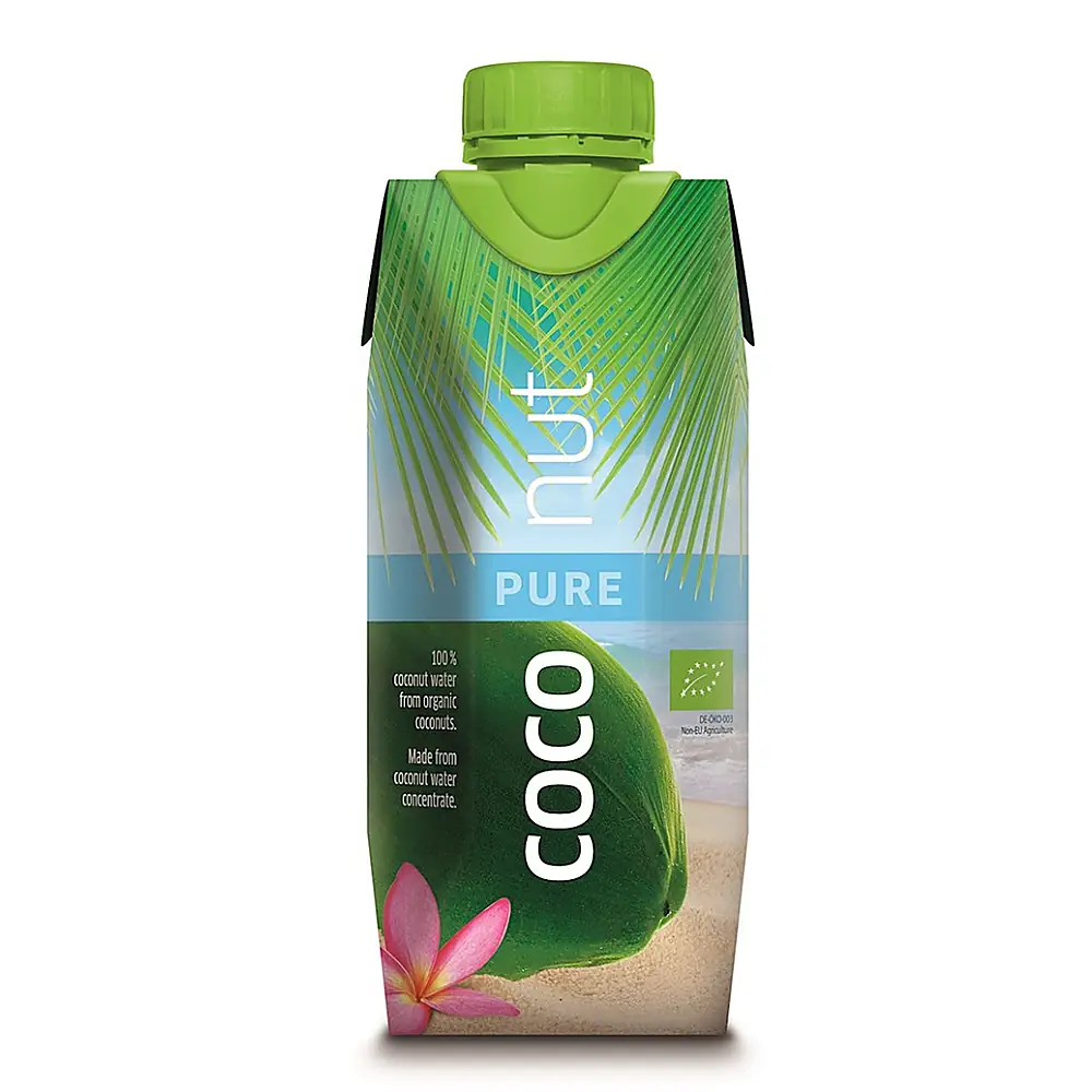 Brique en carton Tetra Pak d'Eau de coco sans sucre ajouté Aquaverde
