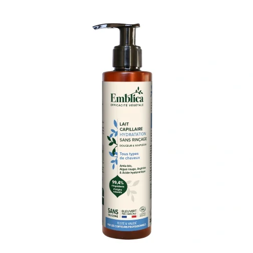 Lait capillaire sans rinçage 200 ml Emblica hydratant Lait capillaire sans rinçage 200 ml Emblica soin léger