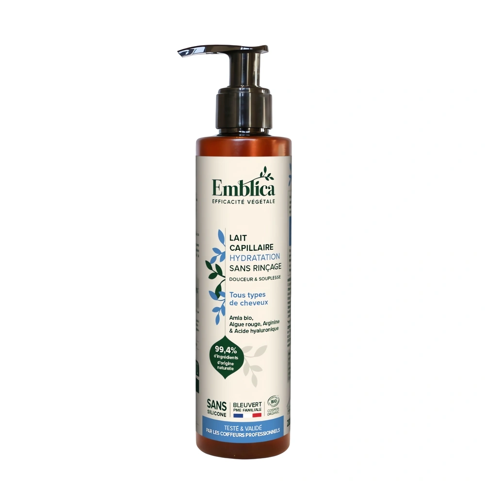 Lait capillaire sans rinçage 200 ml Emblica hydratant Lait capillaire sans rinçage 200 ml Emblica soin léger
