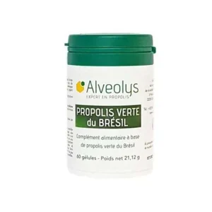 Flacon de Propolis Verte – 60 gélules – Alveolys sur fond blanc