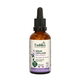 Sérum capillaire brillance 50 ml Emblica soin naturel Sérum capillaire brillance 50 ml Emblica texture légère