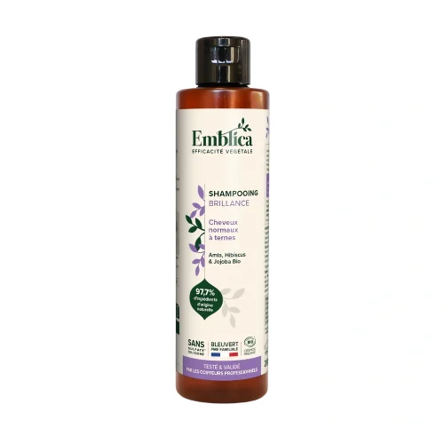 Shampooing brillance 200 ml Emblica soin doux Shampooing brillance 200 ml Emblica éclat naturel cheveux