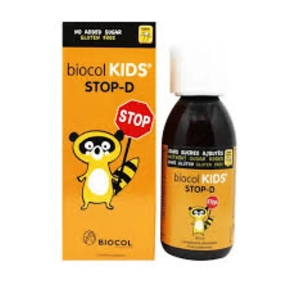 Stop-D 150 ml Biocol Kids Flacon de sirop Stop-D Antidiarrhéique Biocol Kids 150 ml à la myrtille