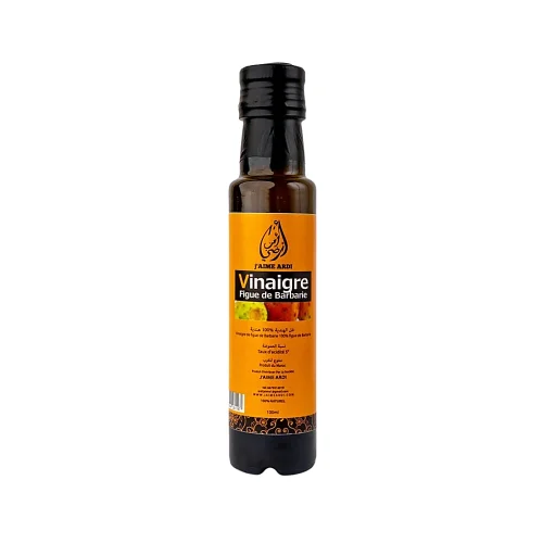 Vinaigre de figue de barbarie 100 ml J’aime Ardi Flacon en verre de vinaigre de figue de barbarie 100 ml