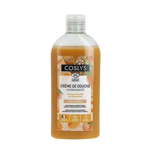 Crème Douche Hydratante Pêche Carotte – 250 ml – Coslys Flacon pompe de Crème Douche Hydratante Coslys Pêche Carotte 250 ml