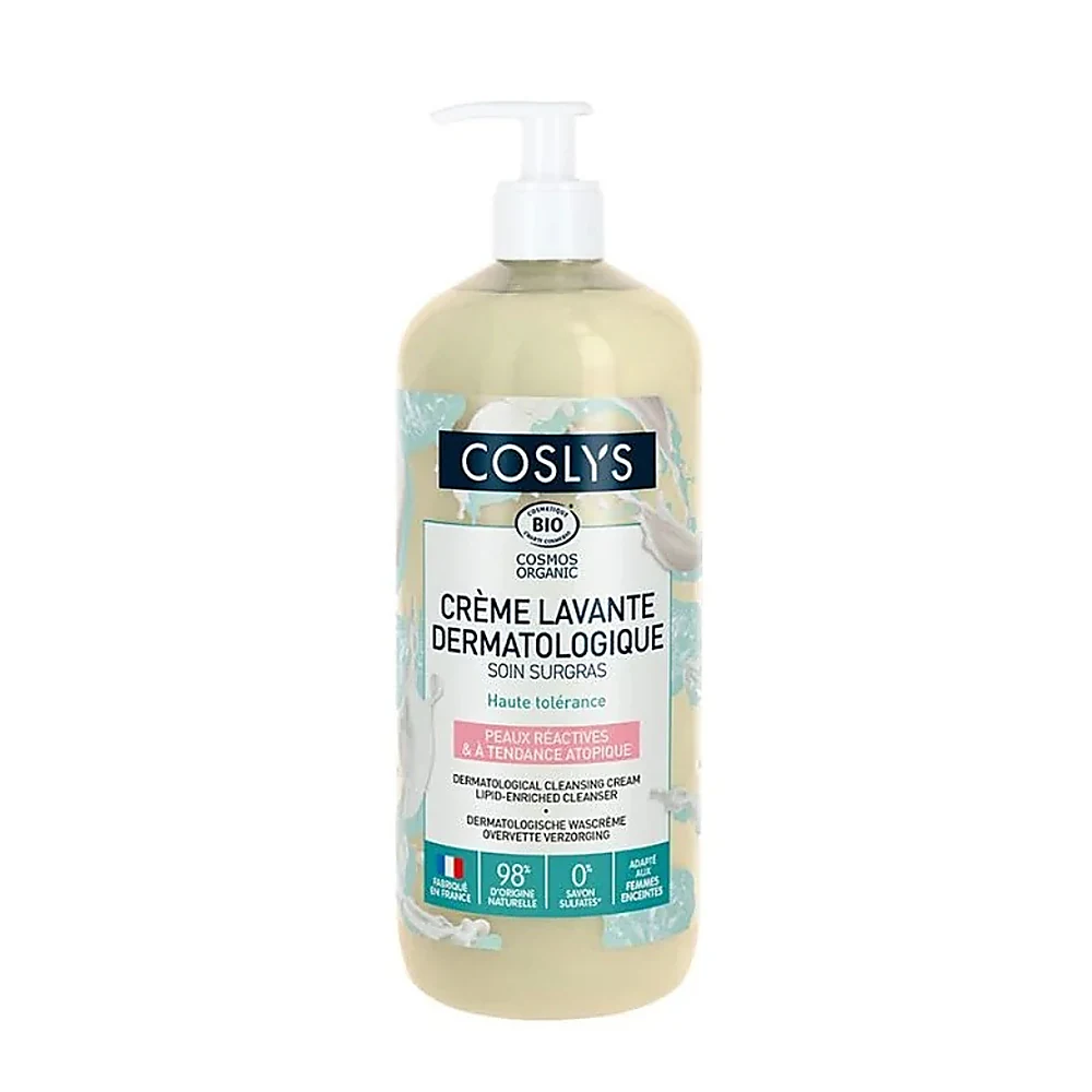 Crème Lavante Dermatologique 1 L Coslys Bidon d'un litre de Crème Lavante Dermatologique Coslys sans savon