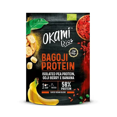 Packshot Proteine Baies de Goji Okami, format 500 g, poudre végétale