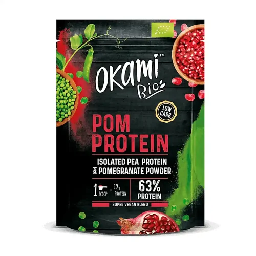 Sachet de Proteine de Pois a la Grenade Okami, format 500 g en poudre