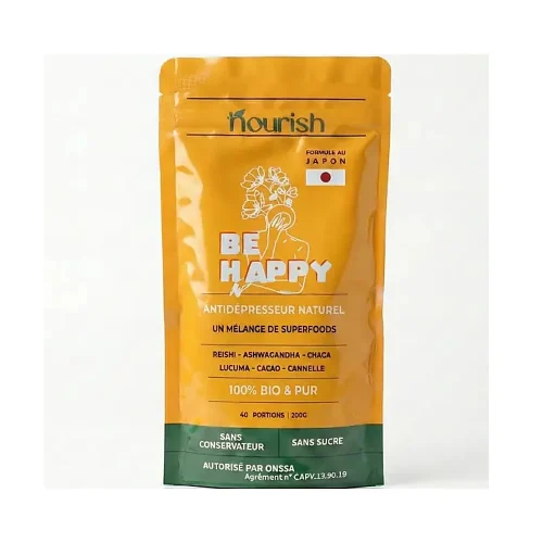 Soyez heureux Nourish – 200 g Sachet Soyez heureux Nourish 200 g, poudre en emballage souple