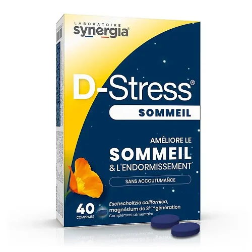 D-STRESS SOMMEIL 40 comprimés Hyphadiet mélatonine magnésium