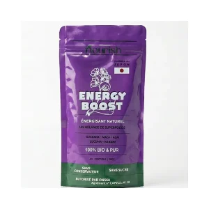 Sachet Boost énergie Nourish 200 g, poudre en emballage souple