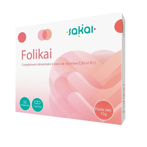 FOLKAI 30 comprimés Hyphadiet acide folique vitamine B9