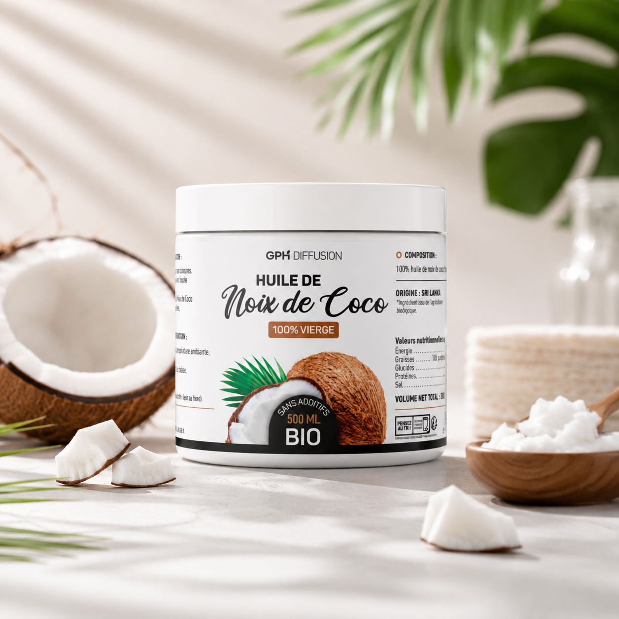 Huile de coco alimentaire Maroc bio extra vierge pressée à froid prix