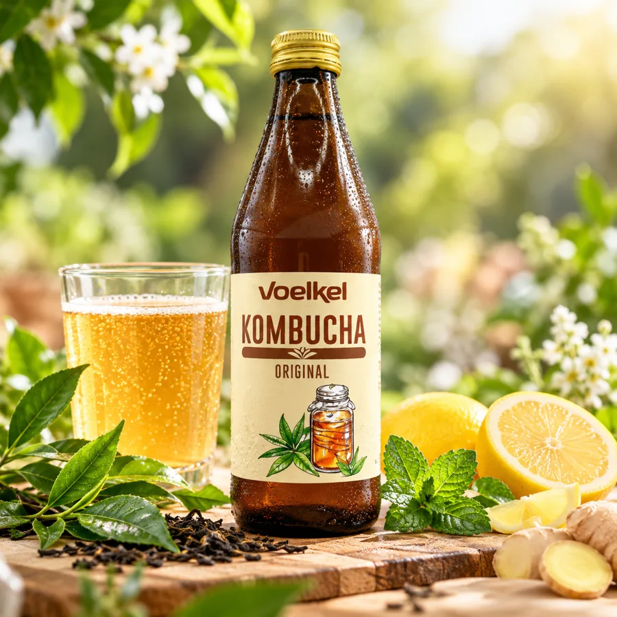 Thé kombucha raw non pasteurisé – kombucha tea Voelkel original